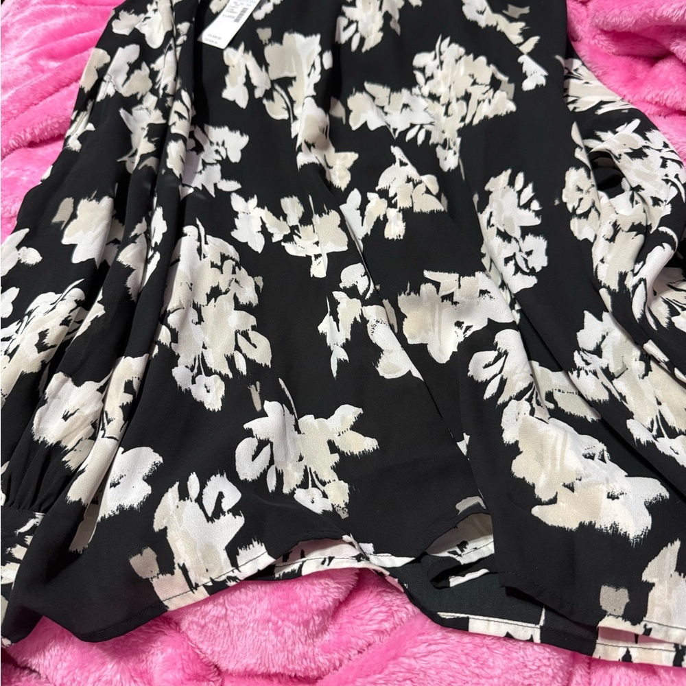 Floral Black and White blouse